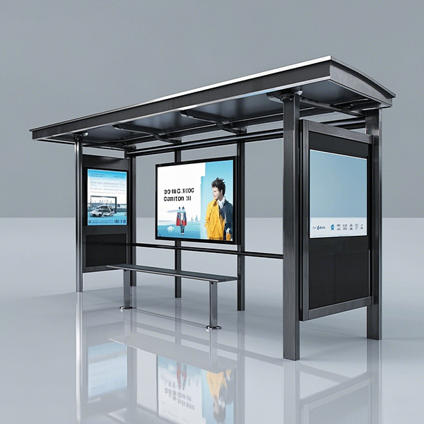 Three Advertising Box Bus Stop Shelter